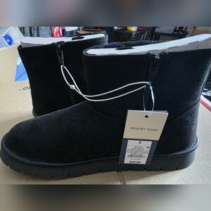 Universal Thread Black Suede-Look Ankle Boots